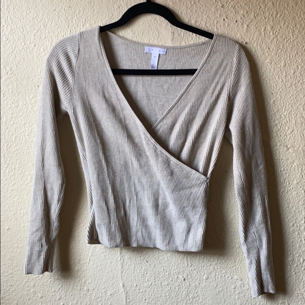 Beige Leith Wrap Sweater XS
